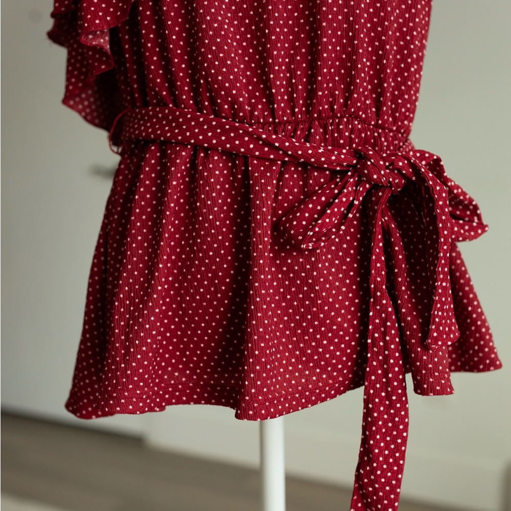 Maeve for Anthropologie Polka Dot Ruffle Top NWT - Picture 13 of 13
